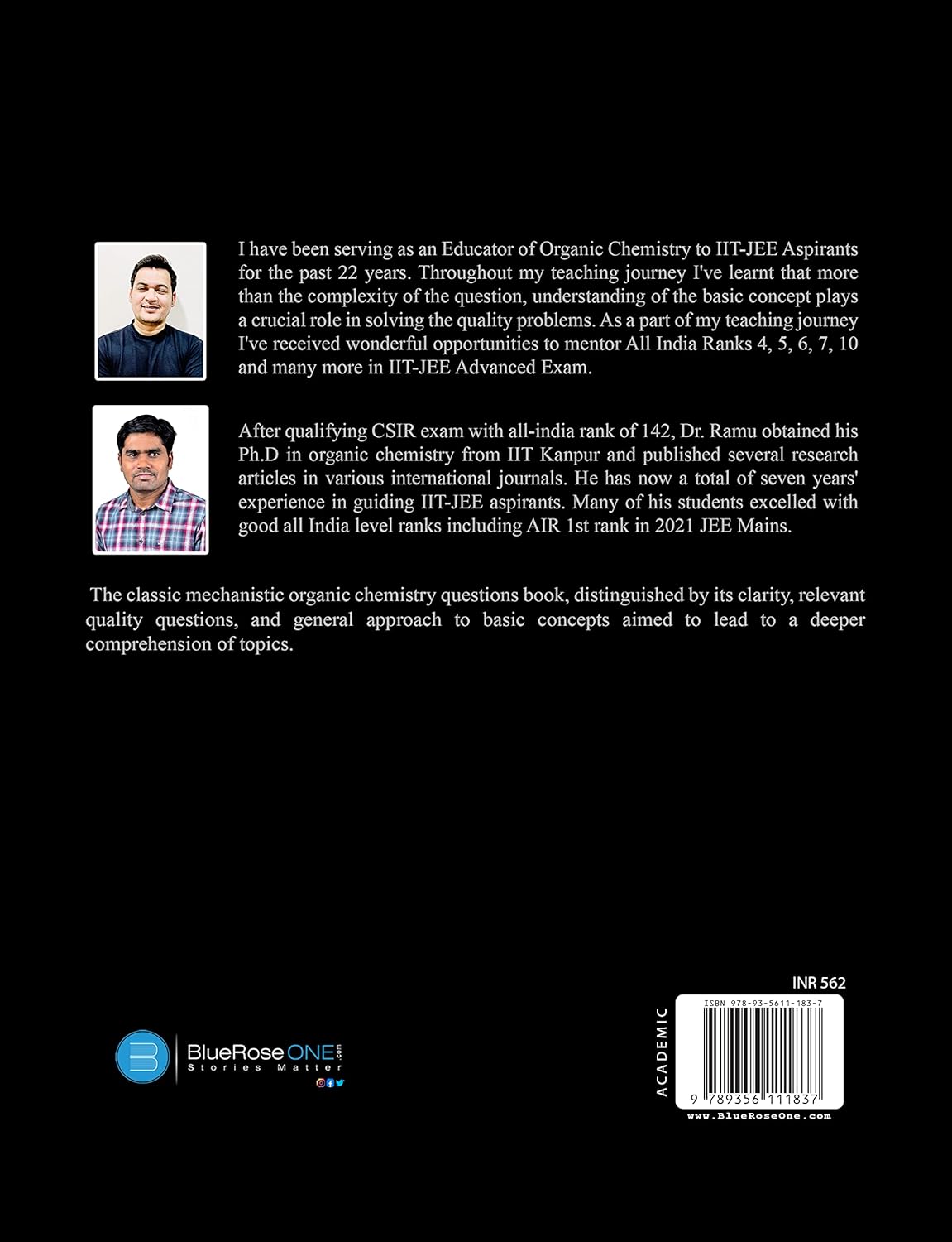 Black Book Chemistry Back Cover with Author Photo